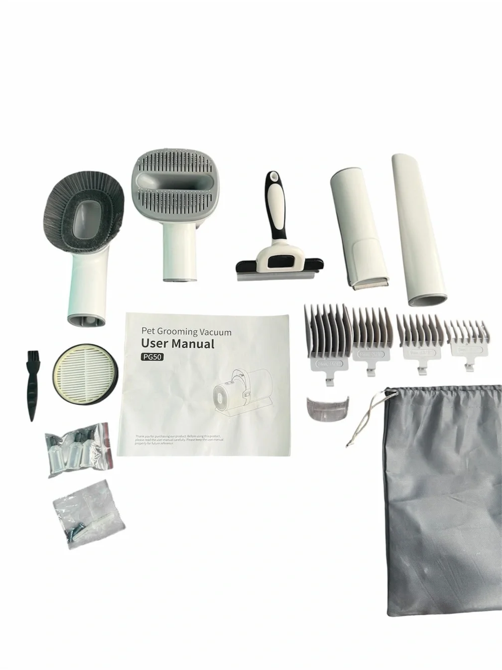 PG50 Pet Grooming Vacuum Kit with Dog Hair Clippers & Deshedding Tools